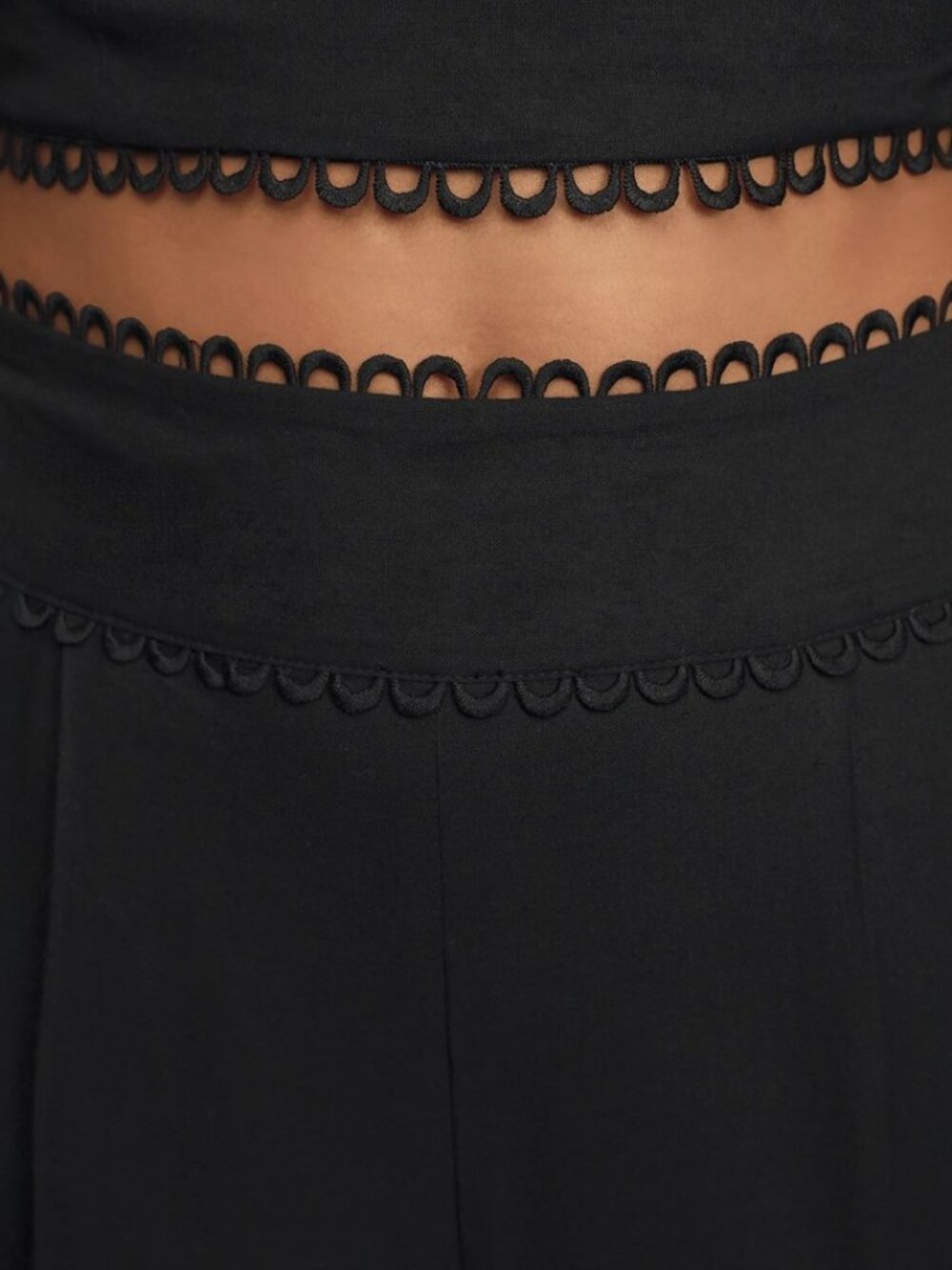 Lulus Bask In Glory Black Crochet Lace Wide-Leg Pants​ NWT - Picture 5 of 8